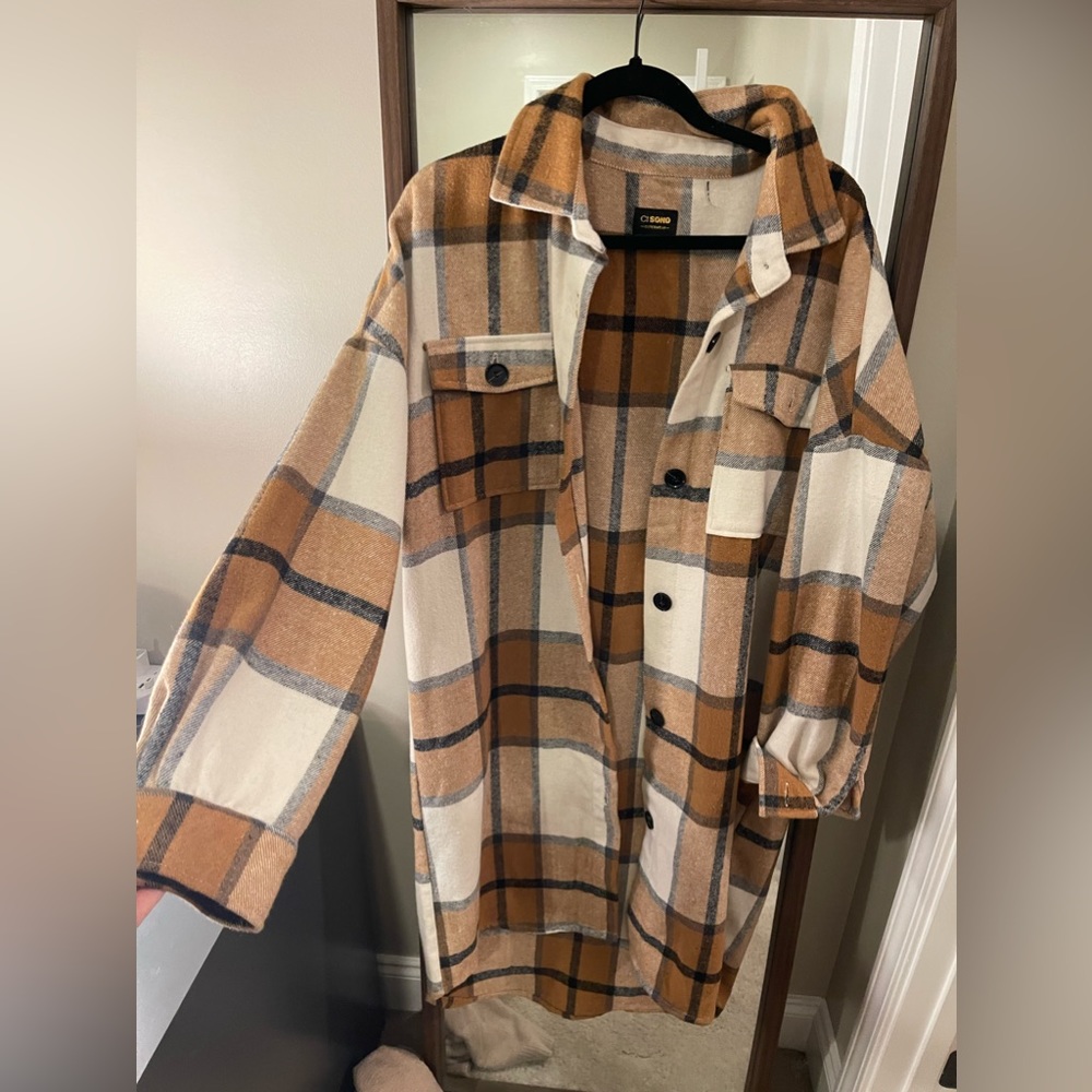 Flannel Shacket Tunic Length Size L